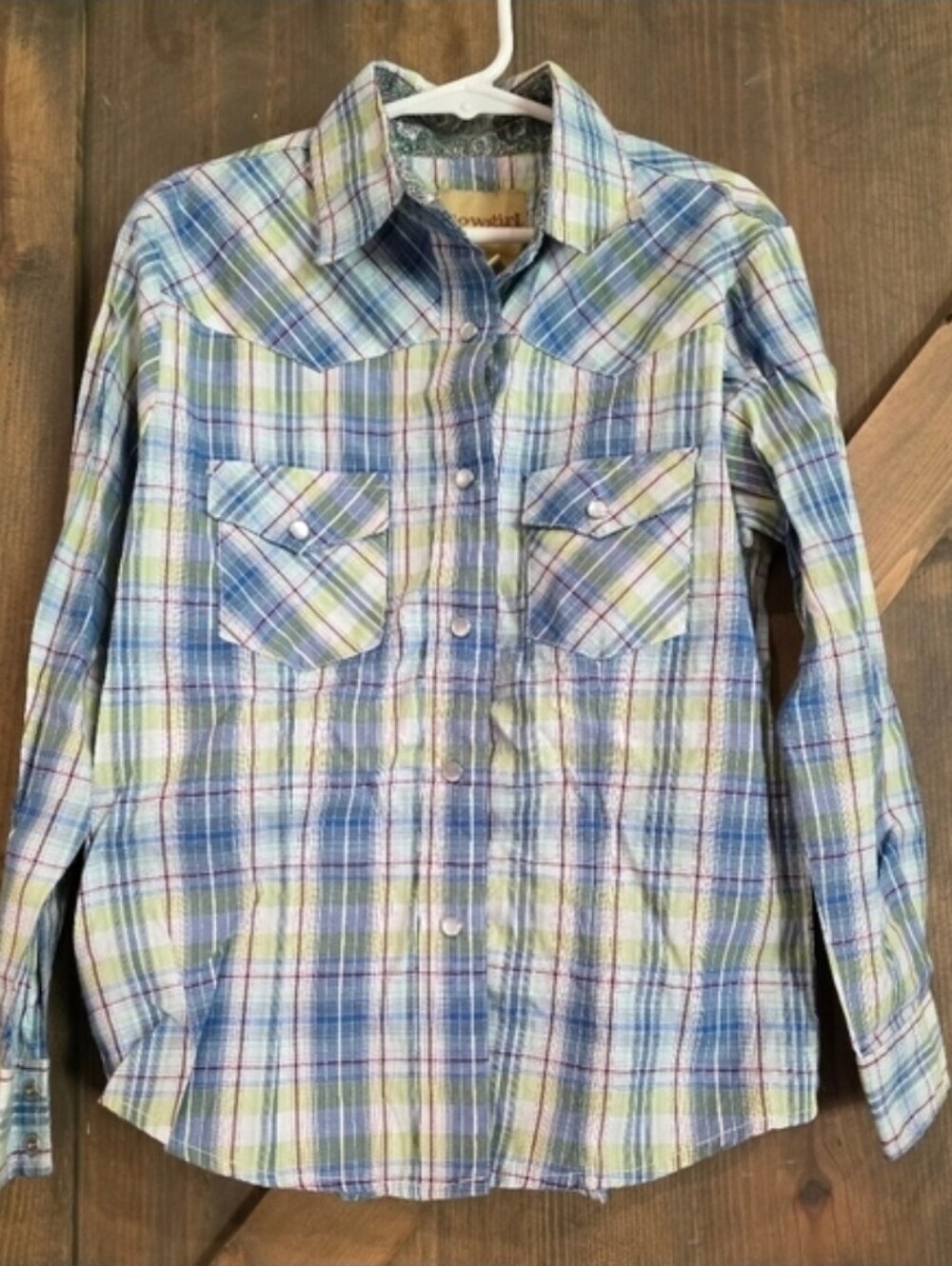Cowgirl Legend Pearl Snap Buttom Down Long Sleeve Size Large - Picture 6 of 7